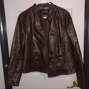 GUESS Brown Leather Jacket